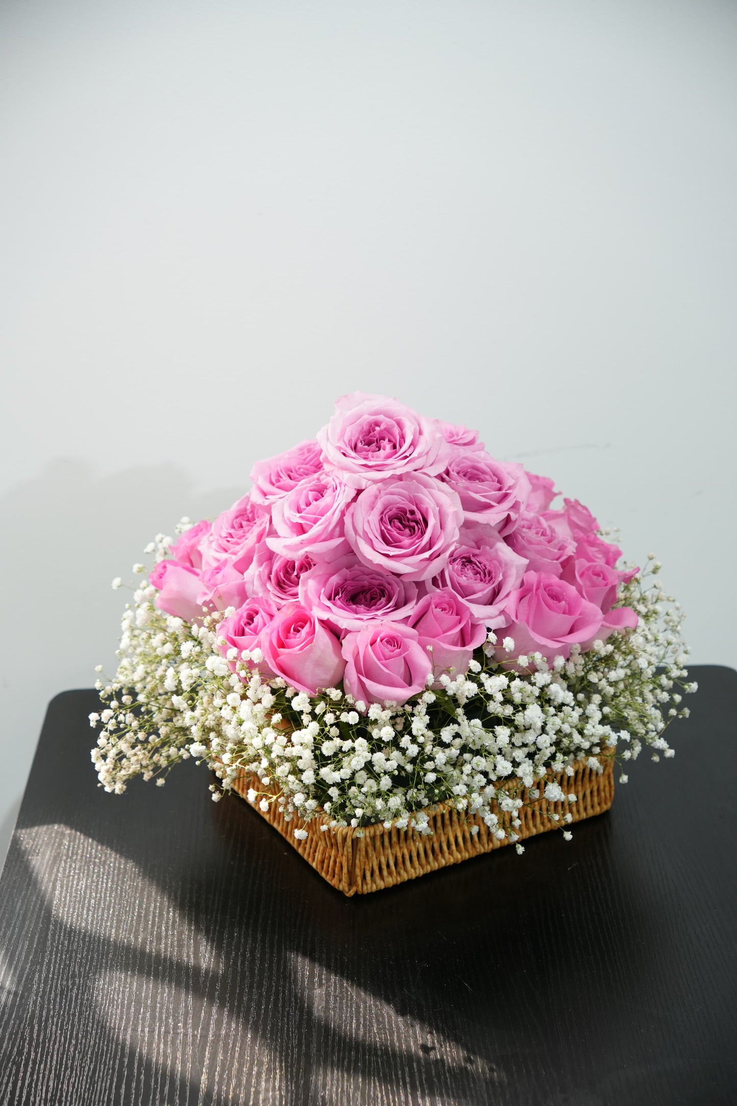 Blush Elegance - Pink Rose Basket