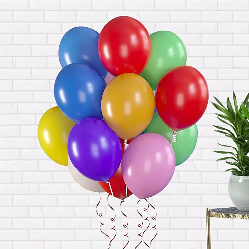 Multicolour 10 Helium Latex Balloons