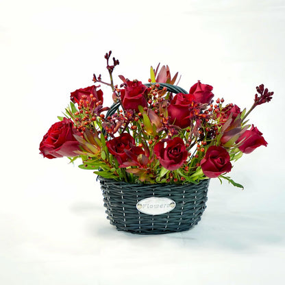 Red Rose Basket