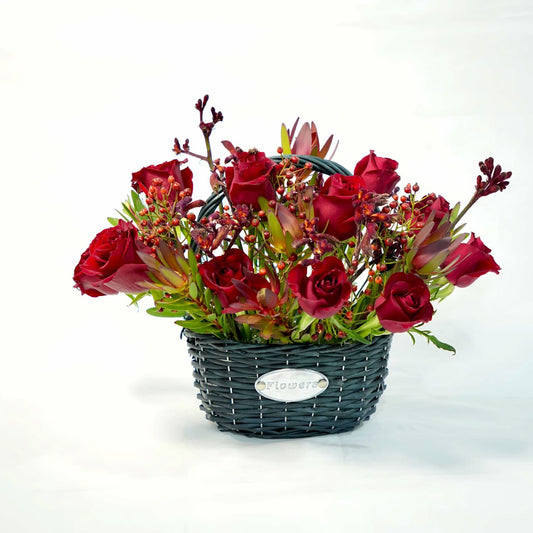 Red Rose Basket