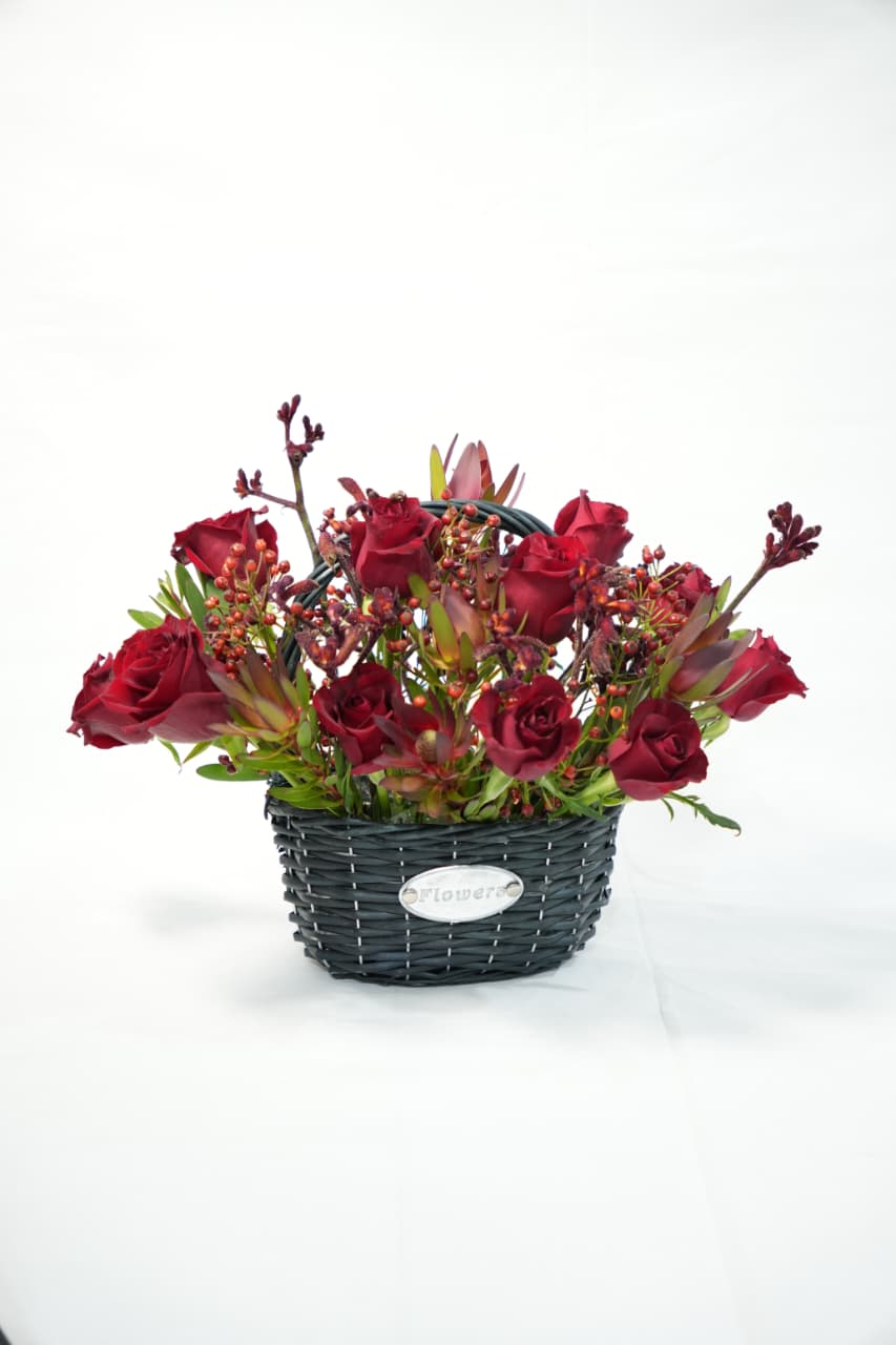 Red Rose Basket
