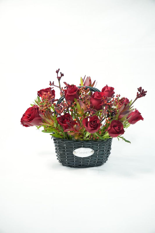 Red Rose Basket