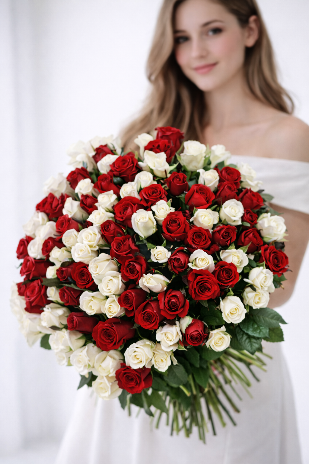Red & White Rose Symphony