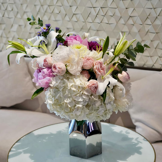 Elegant Blush Harmony Vase Arrangement