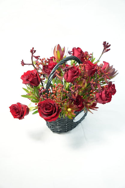 Red Rose Basket